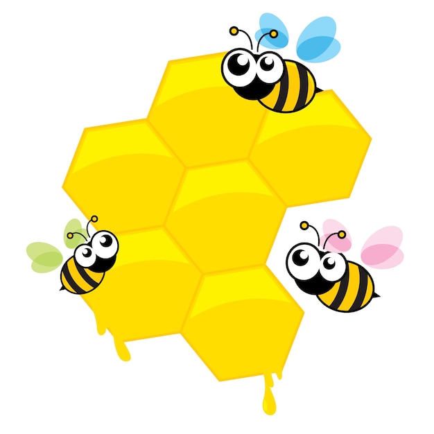 Bee and Honeycomb Vector Image