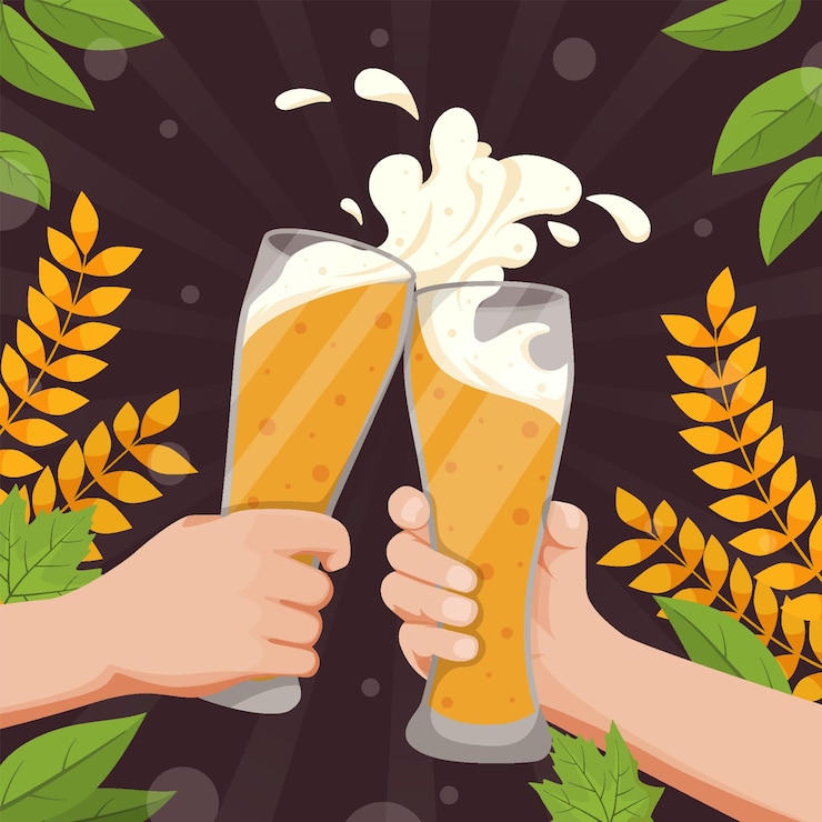 Vector beer day background concept