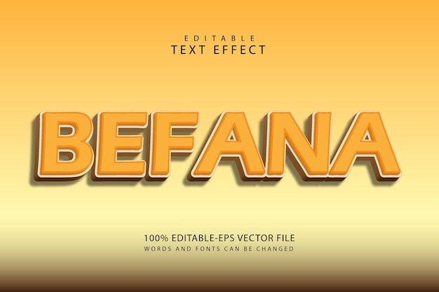 Befana editable text effect 3 dimension emboss modern style