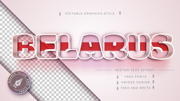 Belarus red flag edit text effect editable font style