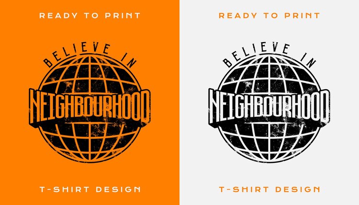 Vector believe in neighbourhood graphic t-shirt design (the distressed effect  can be removed!)