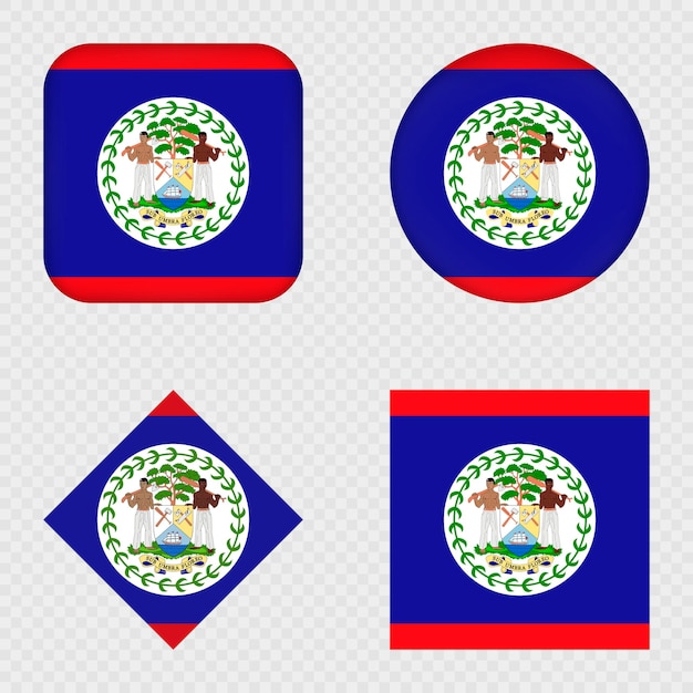 Belize Flag Icons Pack Vector illustration