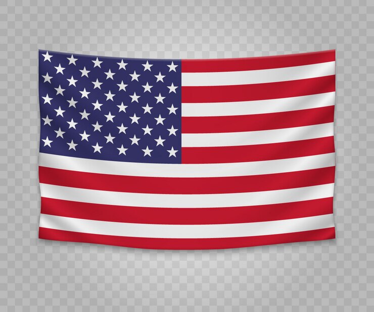 Bendera Amerika Serikat gantung realistis