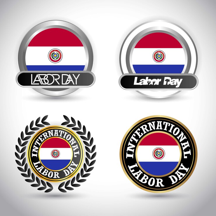 Vector bendera paraguay dengan vektor desain hari buruh