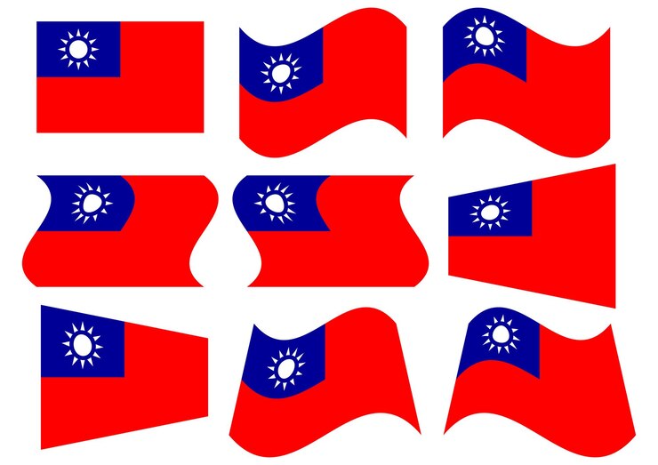 Bendera vektor Taiwan dengan banyak bentuk