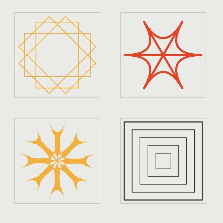 Vector bentuk brutalisme figur geometris trendi postmodern elemen cyberpunk