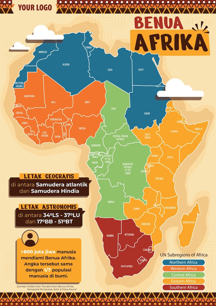Vector benua afrika infografik recovered