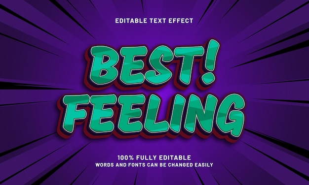 best feeling editable text effect with a greet good and best theme
