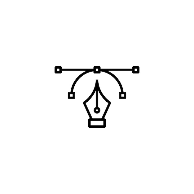 Bezier Icon Set Pen Curve SVG Graphics Design Vector Symbol in a black filled and outlined style Illustrator Cursor Editable Sign
