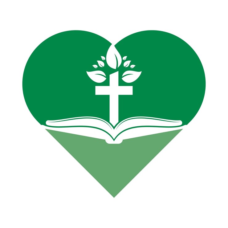 Bible Cross Tree Logo Design Christian Church Tree Cross Vector Template Design