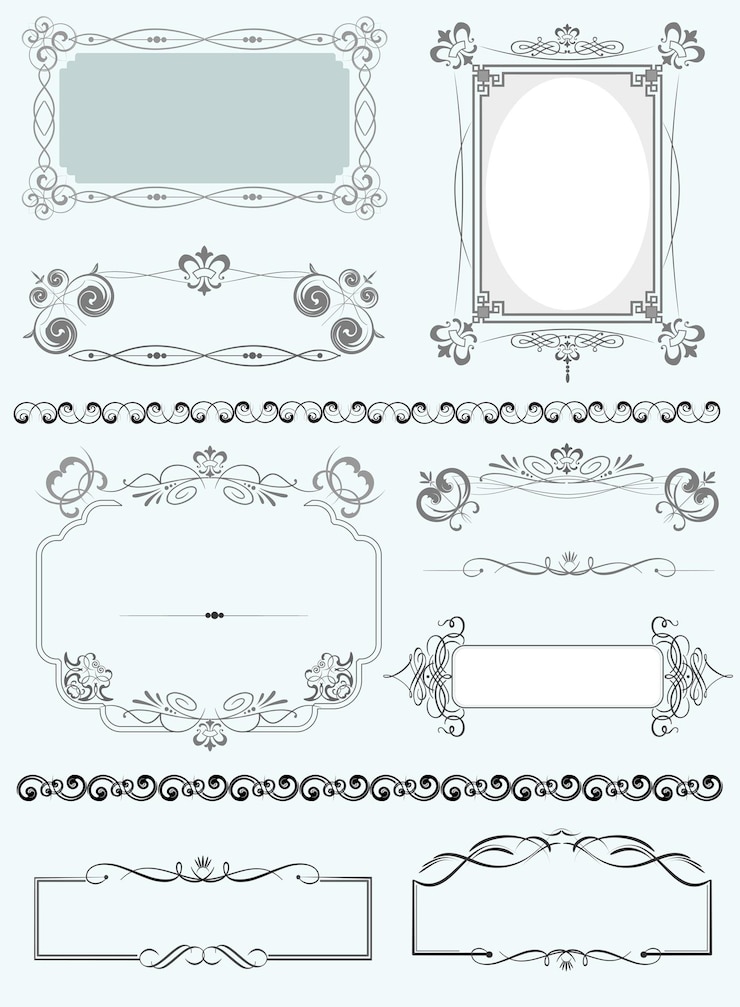 Vector big collection of ornate vector frames