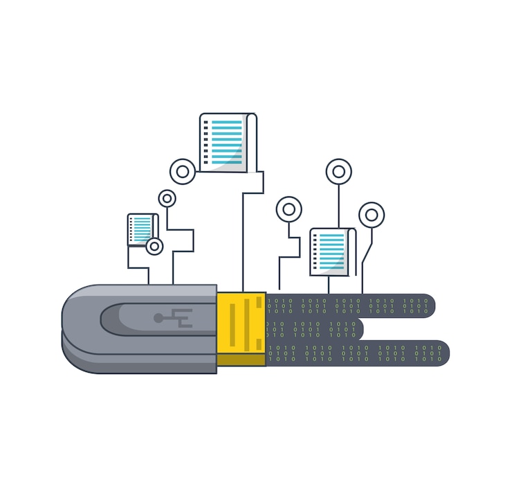 Vector big data design with usb icon 