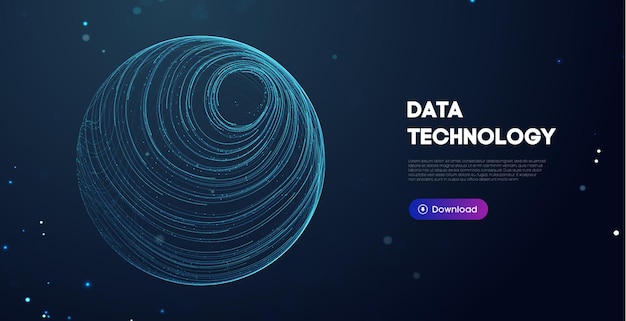 big data technology vector illustration. abstract blurred data business colored mesh.