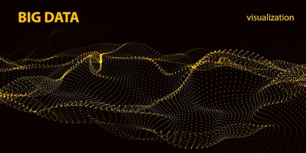 Big data visualization 3D Technology wave Analytics representation Digital background