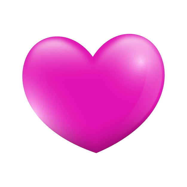 Big pink heart on a white background Symbol of Love