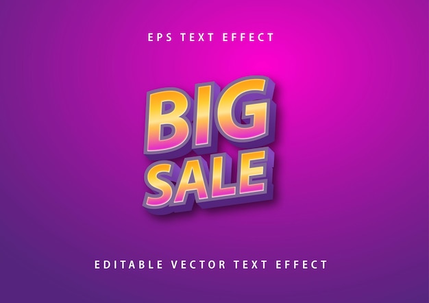 Big Sale Text Effect Free Vector
