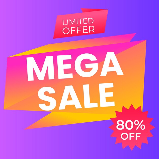 Big sale with abstract gradient background up to 50 off Discount promotion layout banner template