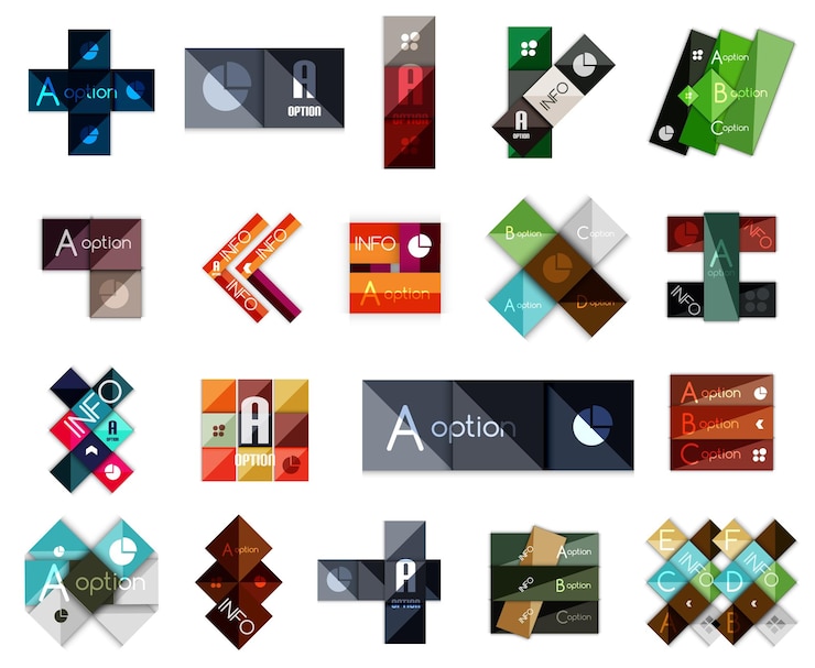 Vector big set of modern business square templates