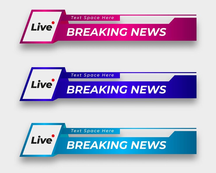 Vector bilah berita tv, koran, bilah media sosial, bilah judul media siaran televisi