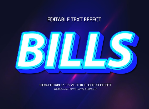 Bills editable text effect and editable text style