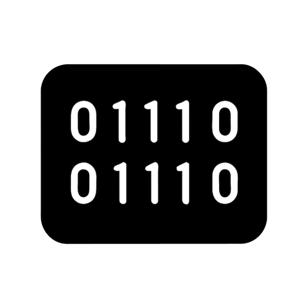 binary number technology theme pictogram