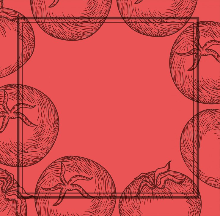 Vector bingkai gambar tanaman tomat makanan italia