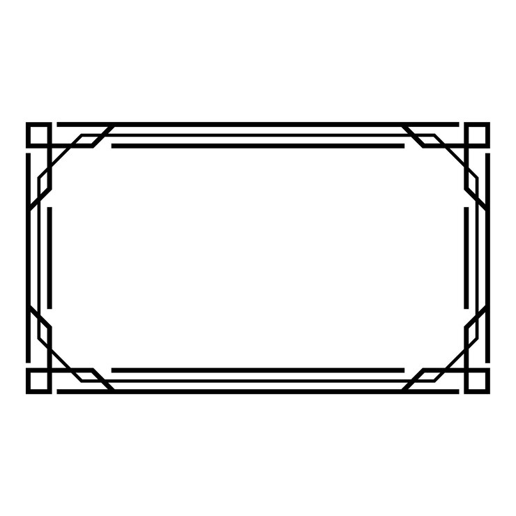Vector bingkai ornamen perbatasan vintage deco