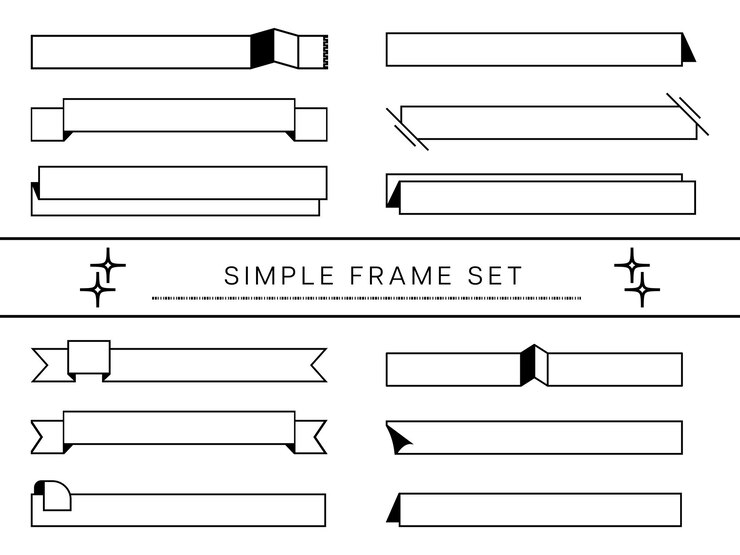 Vector bingkai set gelembung ucapan sederhana dekorasi bingkai judul heading