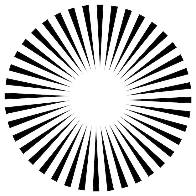 Bintang, elemen bulat, sinar halftone terisolasi dengan latar belakang putih. Logo hitam. Bentuk geometris.