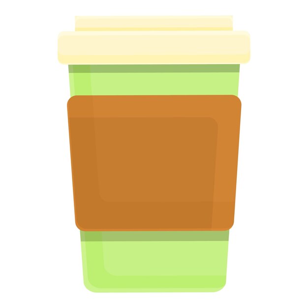 Biodegradable plastic coffee cup icon Cartoon of biodegradable plastic coffee cup vector icon for web design isolated on white background