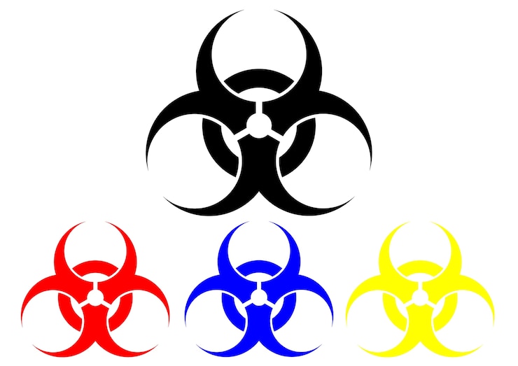 Vector biohazard symbol isolated