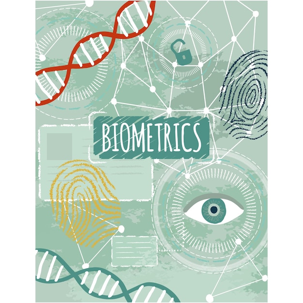 biometrics id access data security vector tech