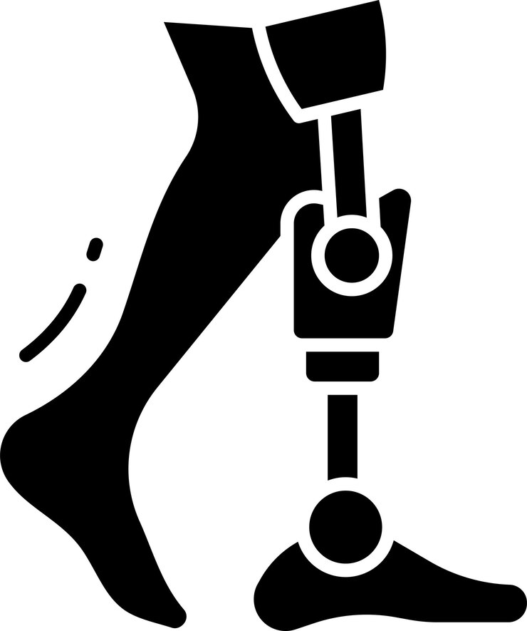 Vector bionic legsolid solid glyph vector illustration