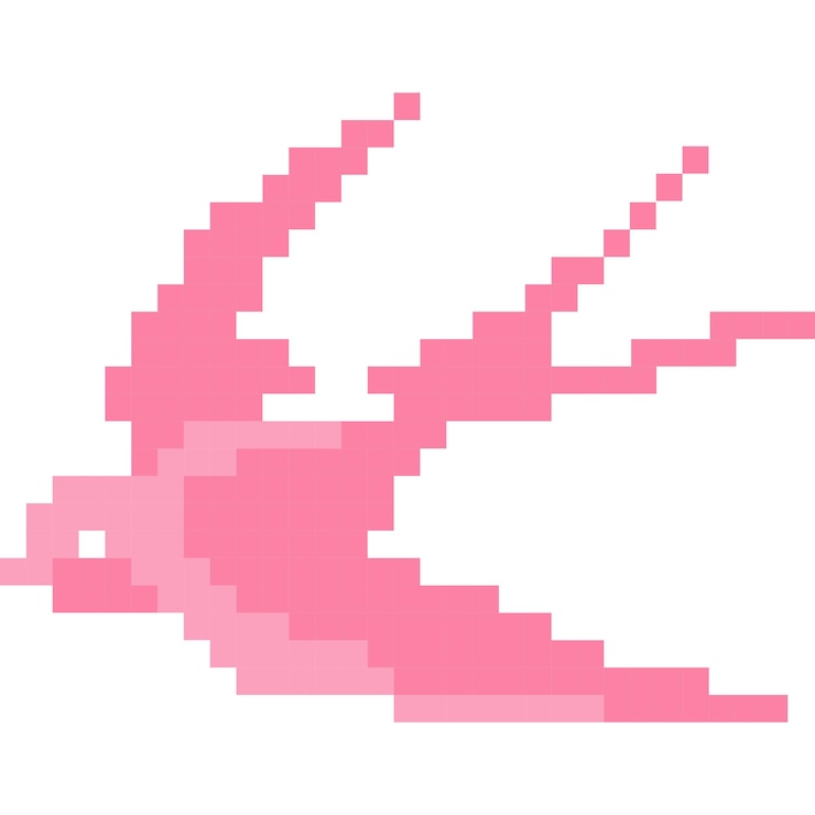 Vector bird cartoon icon in pixel style