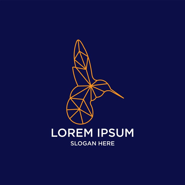 Vector bird line art logo