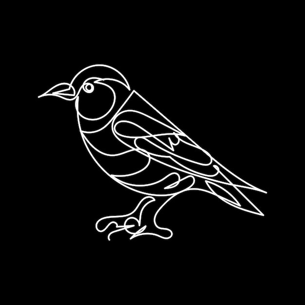 Bird minimal design hand drawn one line style drawing Bird one line art continuous drawing Bird si
