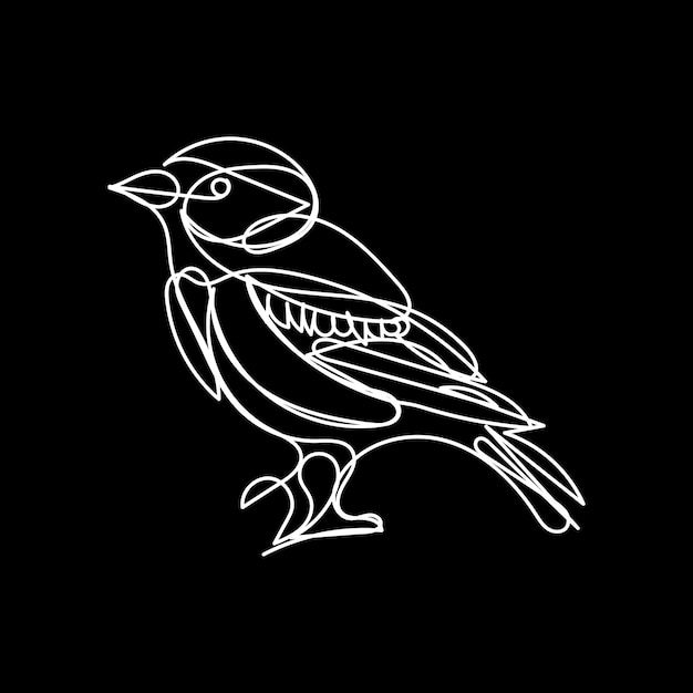 Bird minimal design hand drawn one line style drawing Bird one line art continuous drawing Bird si