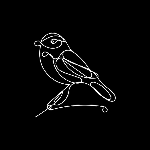 Bird minimal design hand drawn one line style drawing Bird one line art continuous drawing Bird si