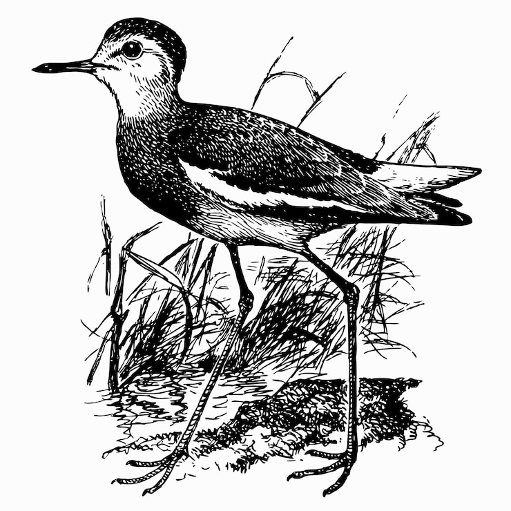 Vector bird white-tailed lapwing