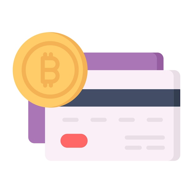 bitcoin debit card vector design in modern style ready to use icon