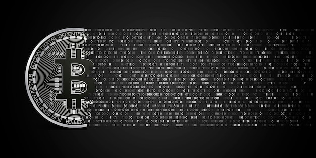 Bitcoin with binary code
