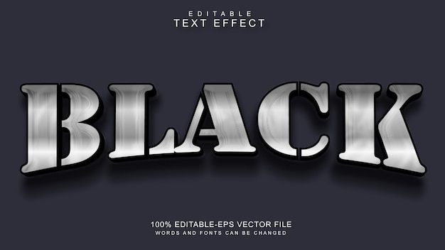Black 3d Editable Text Effect Editable