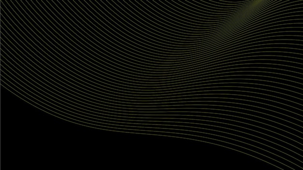 Black abstract backround with yellow curve line for backdrop or presentation
