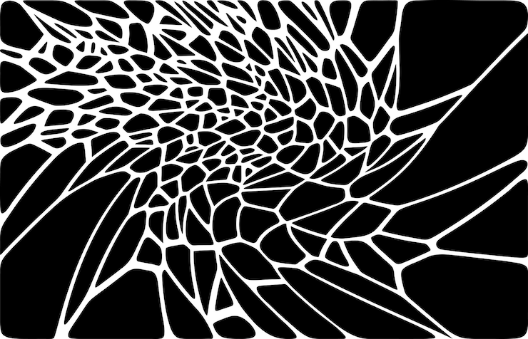 Vector black and white abstract voronoi