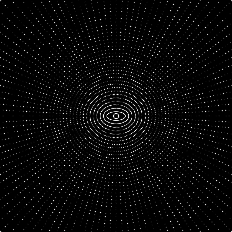 Vector black and white circle lines background