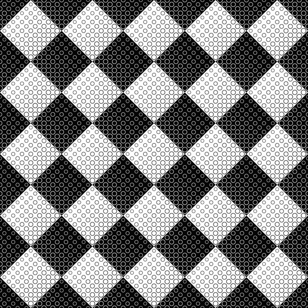 Black and white geometrical seamless circle pattern background design