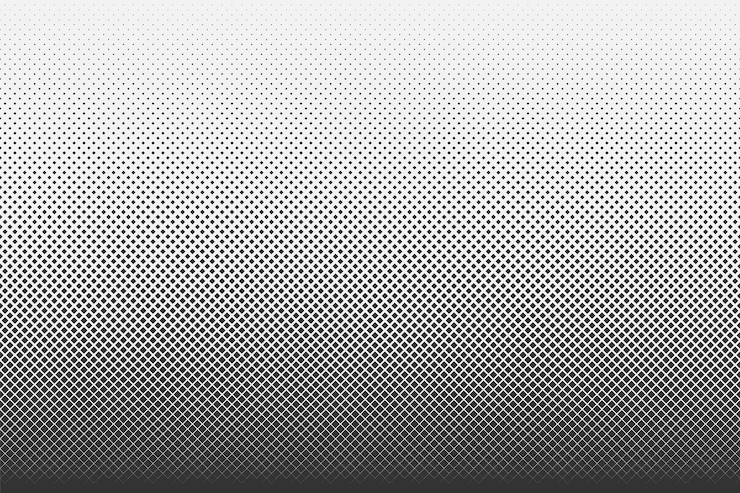 Vector black and white gradient halftone background. comics style vector seamless pattern.