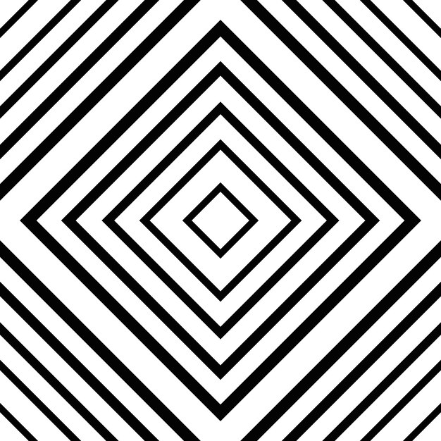 Black and white linear checkered seamless pattern. Geometric background with linear squares.