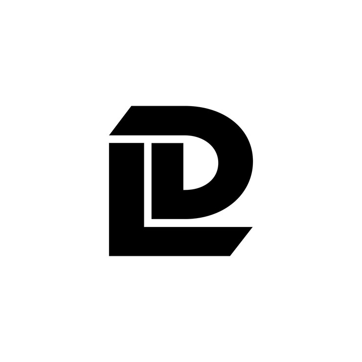 Vector black and white logo with ld