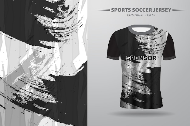 Black and white Soccer Football Jersey Design